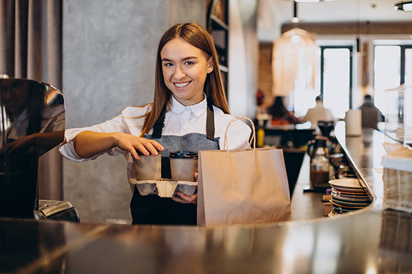 Barista at Irish coffee shop unaware of hidden payment fees on card transactions